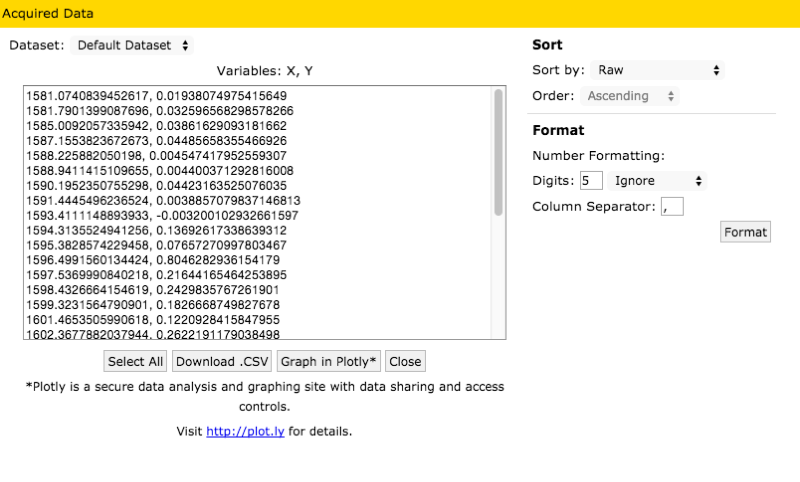 WebPlotDigitizer data export