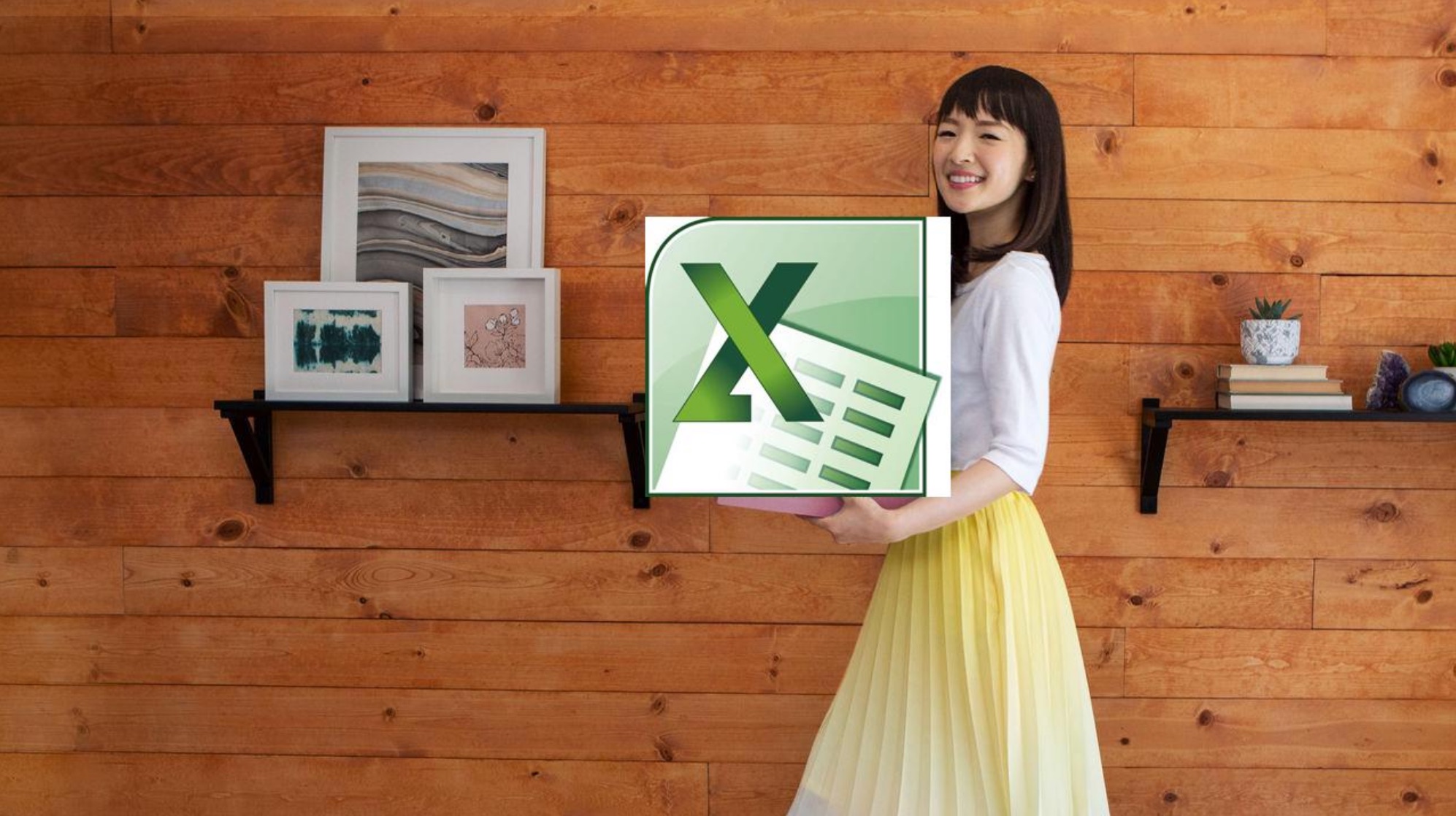 Marie Kondo Cradling an Excel Spreadsheet