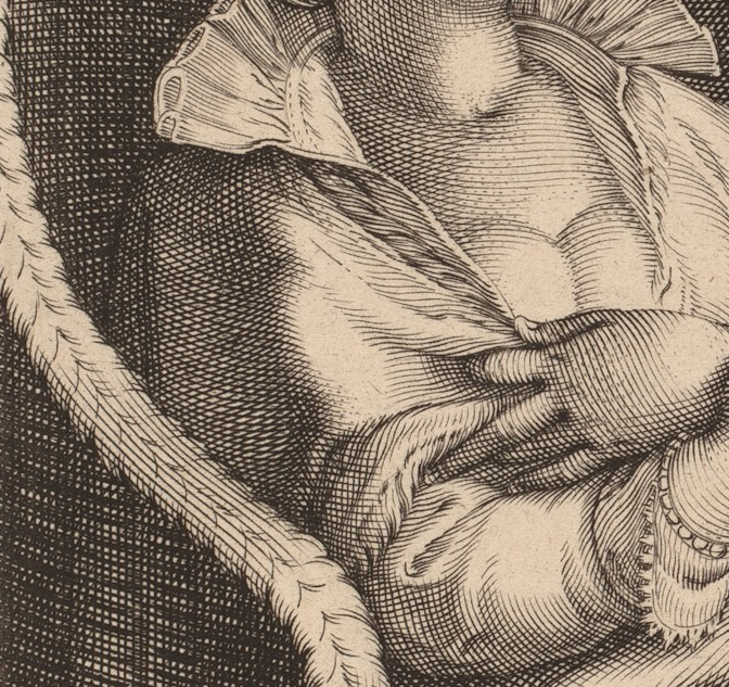 Jan Saenredam after Hendrick Goltzius, detail of _Night_, 1595.